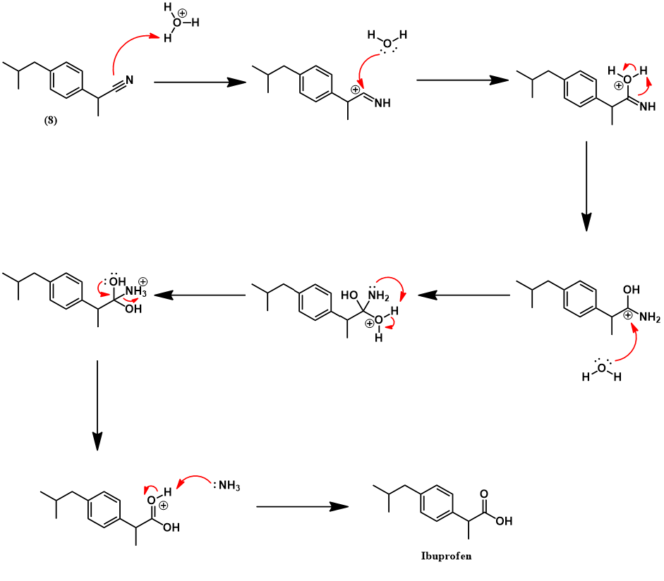 Nitrile acid-catalyzed hydrolysis mechanism