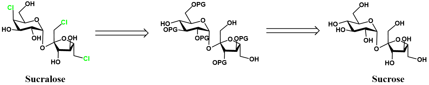 Sucralose retrosynthesis protecting groups