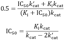 Deriving IC50 equation for partial enzyme inhibitor
