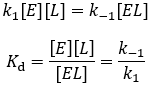 Kinetic equation for Kd dissociation constant