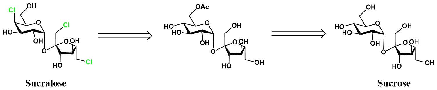 Sucralose retrosynthesis sucrose-6-acetate