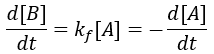 First order irreversible rate equation