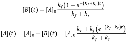 First order reversible concentration equations