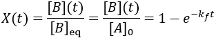 Reaction completion equation for first order irreversible reaction