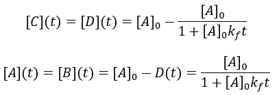 Second order irreversible concentration equations